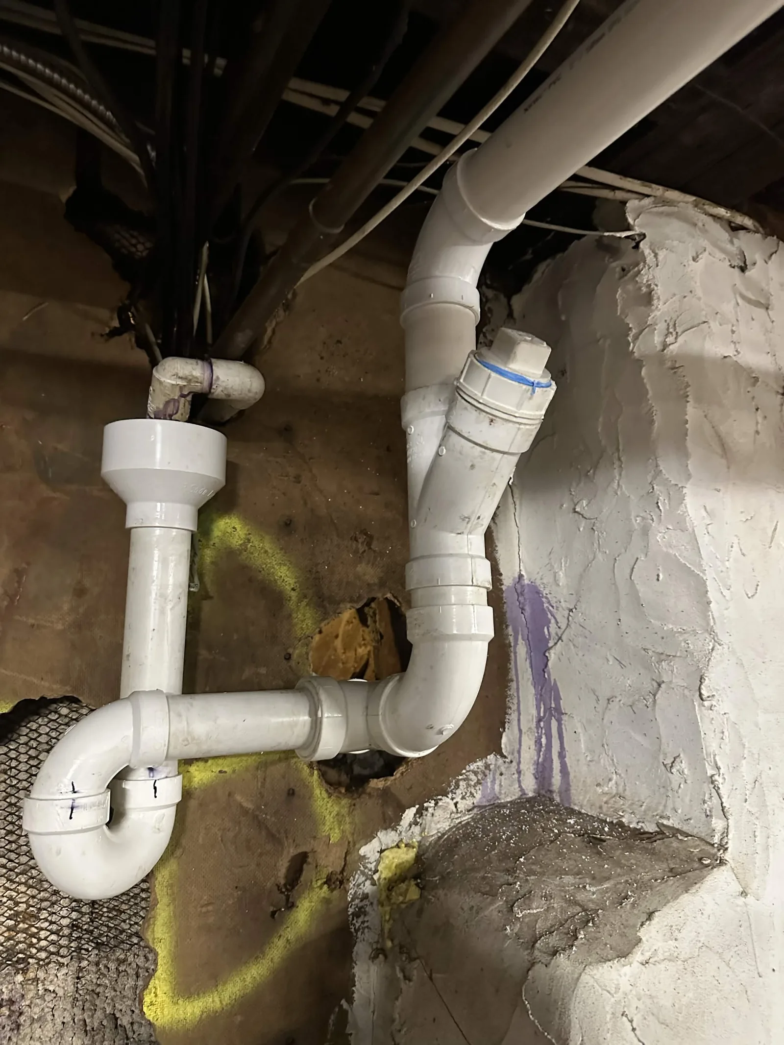 Indoor drain piping and a cleanout from one of our jobs.